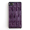 Vertical Stripes Pattern Leather Back Case Cover for iPhone 4 Purple
