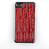 Vertical Stripes Pattern Leather Back Case Cover for iPhone 4 Red