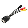 VGA Adapter Cable,  VGA to 3RCA Adapter Cable Male - Female 0.15m(0.5Ft)