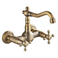 Victoria Widespread Antique Copper Widespread Two Handles Three HolesBath Taps-Bathroom Sink Faucet