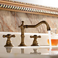 Victoria Widespread Antique Copper Widespread Two Handles Three HolesBath Taps-Bathroom Sink Faucet