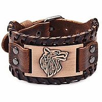 viking bracelet punk leather cuff bracelet gothic leather wristband bracelet with nordic amulet scandinavian talisman celtic pagan jewelry