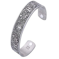 viking jewelry metal alloy yggdrasil tree of life and gullinkambi rooster magnetic cuff bracelet