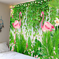 Vine pattern of flamingos tapestry or background cloth or decorative cloth