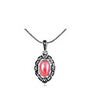 Vingtage Red Elliptic Gem Alloy Necklace