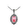 Vingtage Red Round Gem Alloy Necklace