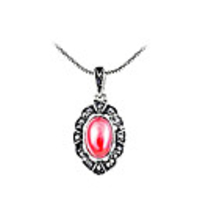 Vingtage Red Round Gem Alloy Necklace