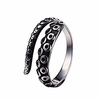 vintage adjustable octopus vintage ring stainless steel punk style jewelry silver black (silver black)