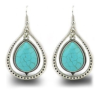 vintage alloy synthetic turquoise necklace fashion jewelry women (189)