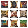 Vintage Beer Double Side Cushion Cover 1PC Soft Decorative Square Throw Pillow Cover Cushion Case Pillowcase for Bedroom Livingroom Superior Quality Machine Washable Indoor Cushion for Sofa Couch Bed Chair miniinthebox