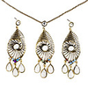 Vintage Conch Shape Resin Necklace with Earrings Set