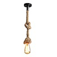 Vintage Creative Multifunction Hemp Rope Pendant Lights 1-Light DIY Art Dining Room The Cafe Bar Counter Chandeliers Cord Length 100cm