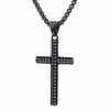 vintage cross pendant necklace,  classic grid pattern faith charm christian jewelry (gold)