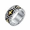 vintage cross ring gold for men/women solid stainless steel cross band ring retro christian jewelry size 7