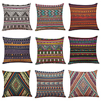 Vintage Double Side Cushion Cover 9PC Soft Decorative Square Throw Pillow Cover Cushion Case Pillowcase for Bedroom Livingroom Superior Quality Machine Washable Indoor Cushion for Sofa Couch Bed Chair miniinthebox