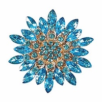 vintage flower brooch for women - black crystal rhinestones bouquet brooch with gold tone - great for wife, sisters, friends or daily wear