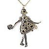 Vintage Girl Shape Necklace with Rhinestone