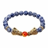 vintage gold plated dragon charm bracelet head 8mm beads chakra rock onyx prayer bracelet