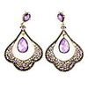 Vintage Hollow Persian Girl Resin Gem-Studded Earrings