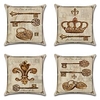 Vintage Key Double Side Cushion Cover 4PCS Soft Decorative Square Throw Pillow Cover Cushion Case Pillowcase for Sofa Bedroom Superior Quality Machine Washable miniinthebox