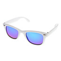 Vintage Laser Blue Polarized Lens White Frame Sunglasses