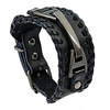 vintage leather men bracelets punk handmade wide cuff rope bracelet woven wristband bangles for men, black, 241.5cm