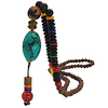vintage long necklace handmade turquoise wood beads necklace for women fashion jewelry (turquoise pendant)