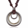vintage men women jewelry rock punk necklaces amp; pendants genuine leather long necklace women gift colar choker (antique silver)