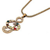 Vintage Music Character Alloy Zircon Necklace
