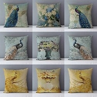 Vintage Peacock Double Side Cushion Cover 1PC Soft Throw Pillow Cover Cushion Case Pillowcase for Sofa Bedroom Livingroom Superior Quality Machine Washable Outdoor Cushion for Sofa Couch Bed Chair miniinthebox