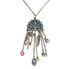 Vintage Peacock Shape Rhinestone Studded Necklace