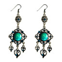 Vintage Pendant Turquoise Earrings