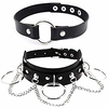 vintage punk goth studded rivet pu leather collar choker necklace with spikes adjustable