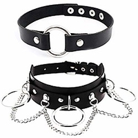 vintage punk goth studded rivet pu leather collar choker necklace with spikes adjustable