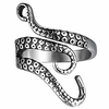 vintage stainless steel octopus ring for women men adjustable polished tentacles retro gothic punk style finger ring jewelry gift silver black with velvet bag (octopus)