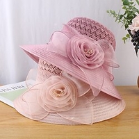 Vintage Style Elegant Acrylic / Cotton / Straw Kentucky Derby Hat / Hats with Appliques / Split Joint / Pure Color 1 PC Casual / Holiday Headpiece miniinthebox