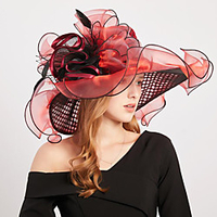 Vintage Style Elegant Organza / Polyester / Polyamide Hats / Headwear / Straw Hats with Feather / Appliques / Split Joint 1 PC Casual / Holiday Headpiece miniinthebox