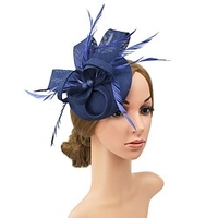 Vintage Style Elegant Polyester / Polyamide Fascinators / Hats / Headwear with Feather / Appliques / Split Joint 1 PC Party / Evening / Holiday Headpiece miniinthebox
