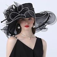 Vintage Style Fashion Tulle / Organza Hats / Headwear with Bowknot / Flower / Trim 1 PC Wedding / Outdoor / Horse Race Headpiece miniinthebox