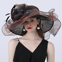 Vintage Style Fashion Tulle / Organza Hats / Headwear with Bowknot / Flower / Trim 1 PC Wedding / Outdoor / Horse Race Headpiece miniinthebox
