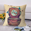 Vintage Submarine Double Side Cushion Cover 1PC Soft Decorative Square Throw Pillow Cover Cushion Case Pillowcase for Sofa Bedroom Livingroom Outdoor Superior Quality Machine Washable Outdoor Cushion for Sofa Couch Bed Chair miniinthebox