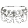 vintage waist chain hollow carving rhinestone crystal body chain summer beach body waist chain jewelry (1 silver hotest)