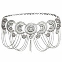 vintage waist chain hollow carving rhinestone crystal body chain summer beach body waist chain jewelry (1 silver hotest)