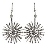 vivacious Flower Rhinestone Fully-Jewelled Earring