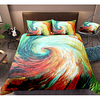 Vortex Print 3-Piece Duvet Cover Set Hotel Bedding Sets Comforter Cover with Soft Lightweight Microfiber,  Include 1 Duvet Cover,  2 Pillowcases for Double/Queen/King(1 Pillowcase for Twin/Single)