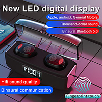 W12 TWS Bluetooth 5.0 Earphones LED Display Wireless Touch Headphone 1200mAh Power Bank Sports Waterproof Earbuds Headsets With Mic