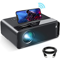 W13 Mini WiFi Projector for iPhone Upgraded HD Movie Projector with Synchronize Smartphone Screen,  Portable Projector Supports 1080P, Compatible with iOS/Android/TV Stick,  and HDMI/USB/VGA miniinthebox