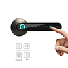 WAFU WF-016 Smart Biometric Fingerprint Door Lock Smart Bluetooth Password Handle Lock APP Unlock Keyless Entry USB Battery Works with iOS/Android Home/Office/Loft Iron/Wooden Smart door lock