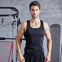 Waist Trainer Vest Body Shaper Sweat Waist Trainer Corset Sports Spandex Gym Workout Exercise Fitness Zipper Durable Weight Loss Tummy Fat Burner Hot Sweat For Men