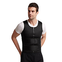 Waist Trainer Vest Body Shaper Sweat Waist Trainer Corset Sports Terylene Yoga Gym Workout Pilates Zipper Durable Weight Loss Tummy Fat Burner Hot Sweat For Men Women